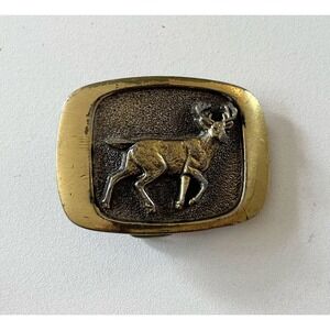 1983 Buck Deer Hunting Brass Belt Buckle For Dress Belt MM Limited Chicago D1303